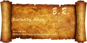 Barbély Róza névjegykártya